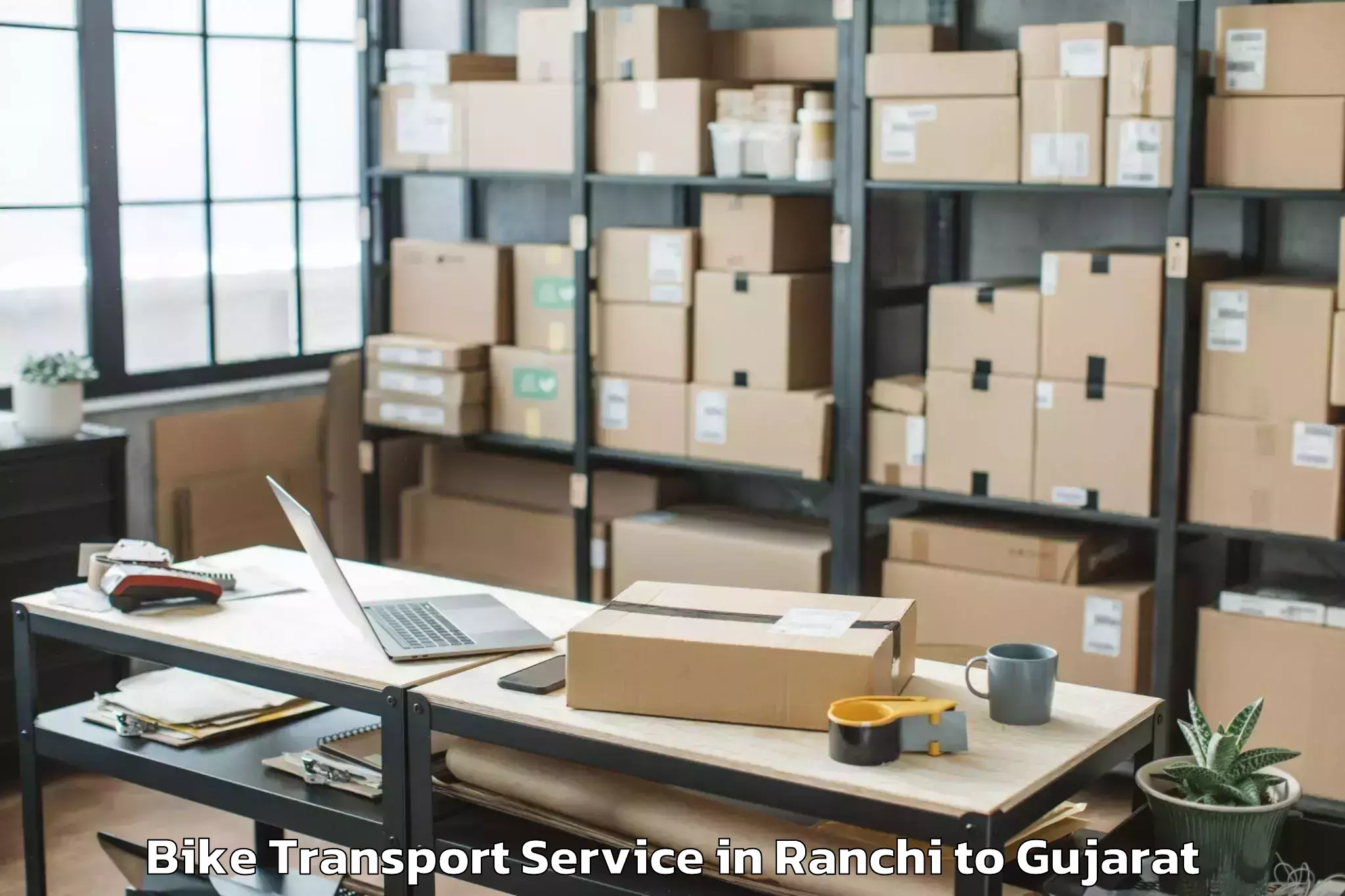 Book Your Ranchi to Indus University Ahmedabad Bike Transport Today